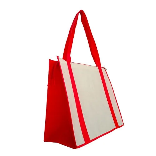 A Large Zippered Non Woven Tote Bag