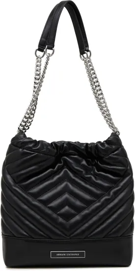 A | X ARMANI EXCHANGE Victoria Small Bucket Bag, Black