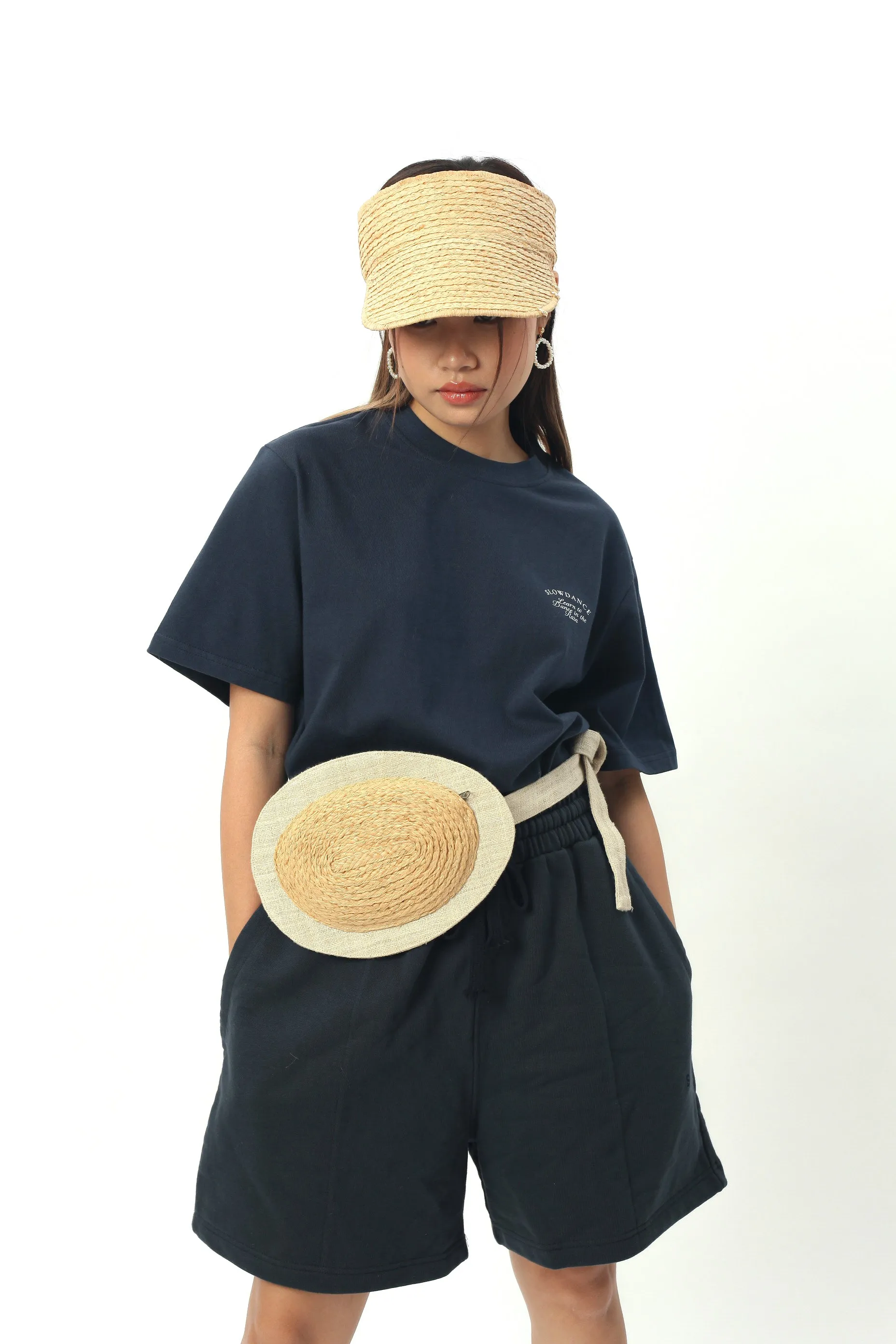 Avocado raffia bag