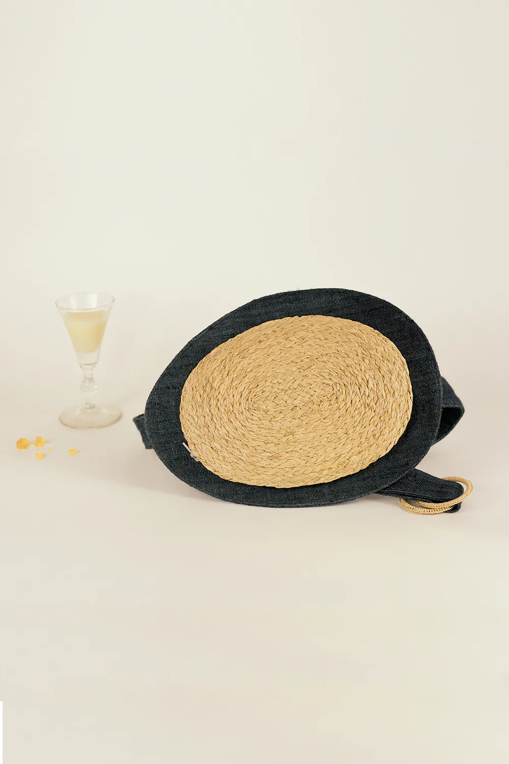 Avocado raffia bag