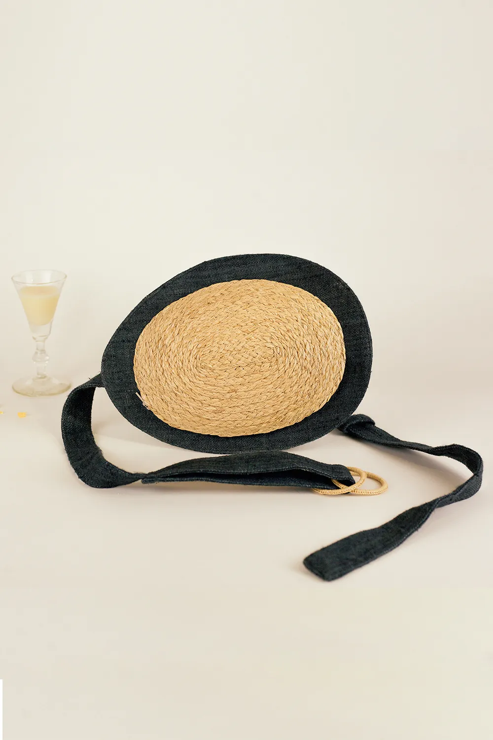 Avocado raffia bag
