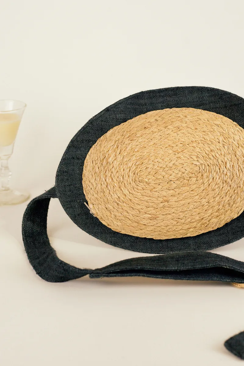 Avocado raffia bag
