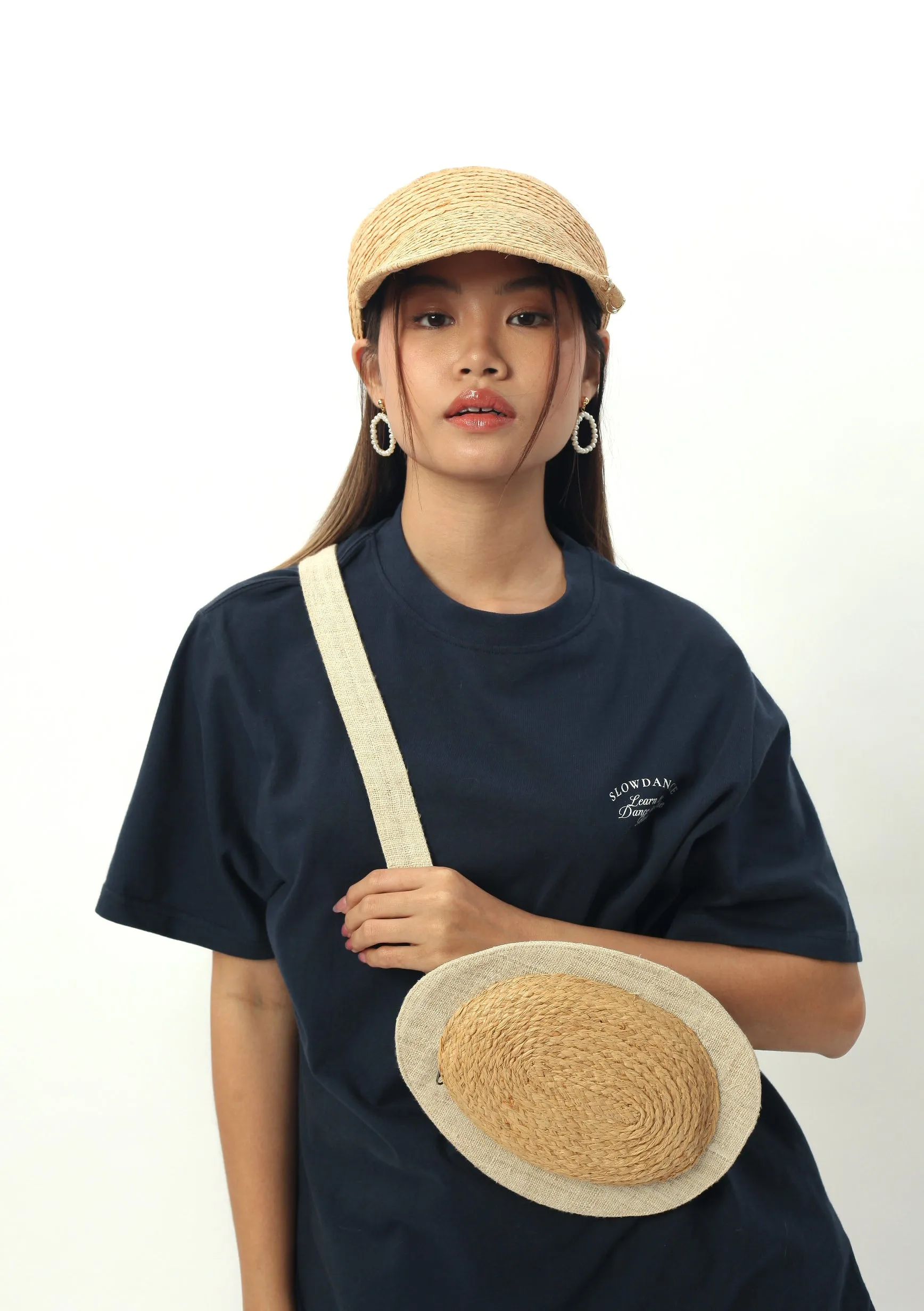 Avocado raffia bag