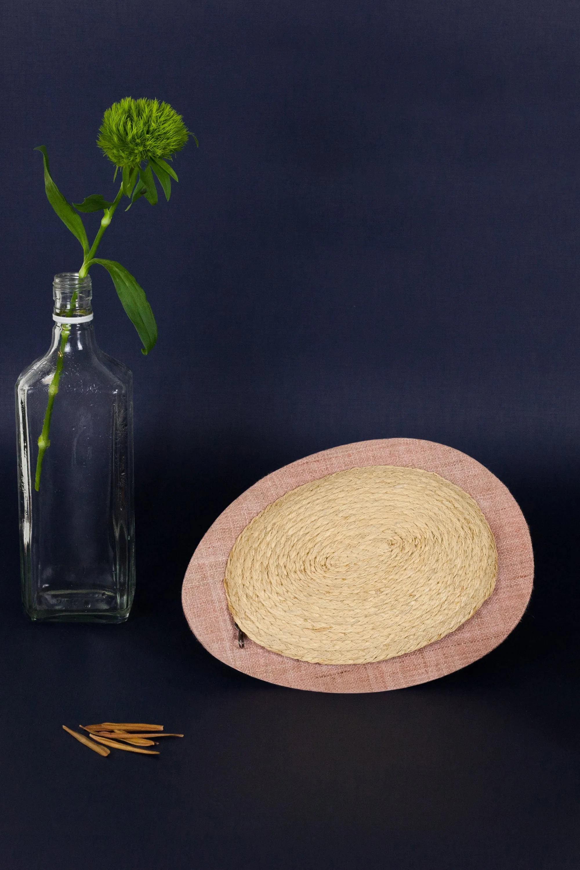Avocado raffia bag