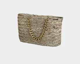 B. Tan Oversize Tote Bag Sac de Plage/Beach Woven Bag - The Cap D' Antibes