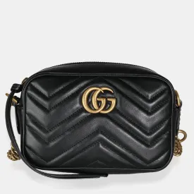 Black Matelasse Mini GG Marmont Camera Bag