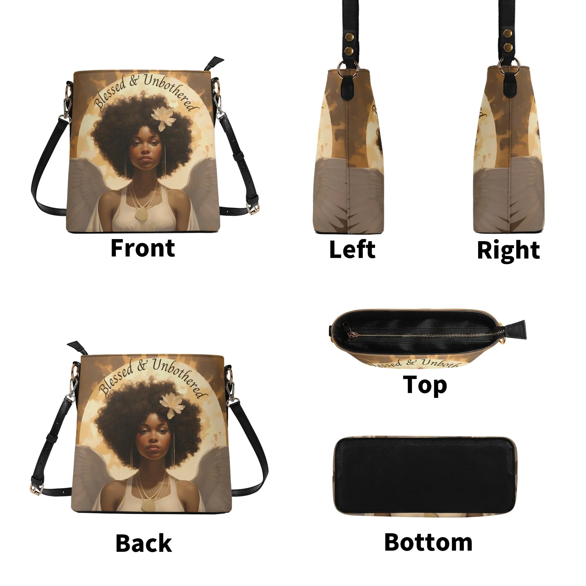 Blessed & Unbothered - Bucket-Style Handbag
