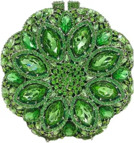 Boutique De FGG Elegant Round Crystal Clutch Evening Bags for Women Formal Party Handbags Bridal Wedding Purse