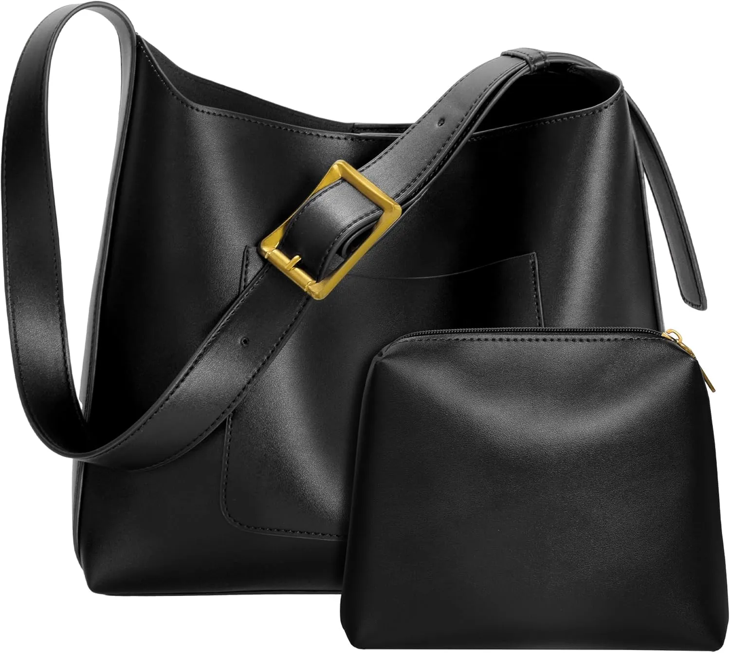 Bucket Bag Tote Purse for Women Vegan Leather Shoulder Bag Trendy Hobo Purse and Handbags with Adjustable Strap