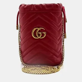 Calfskin Matelasse Mini GG Marmont Bucket Bag