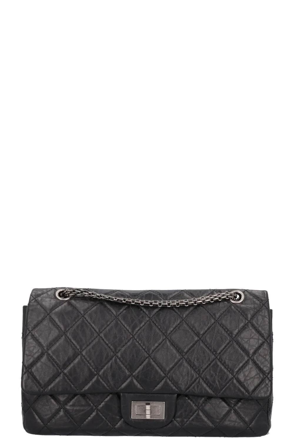 CHANEL 2.55 Reissue Double Flap Maxi Leather Black