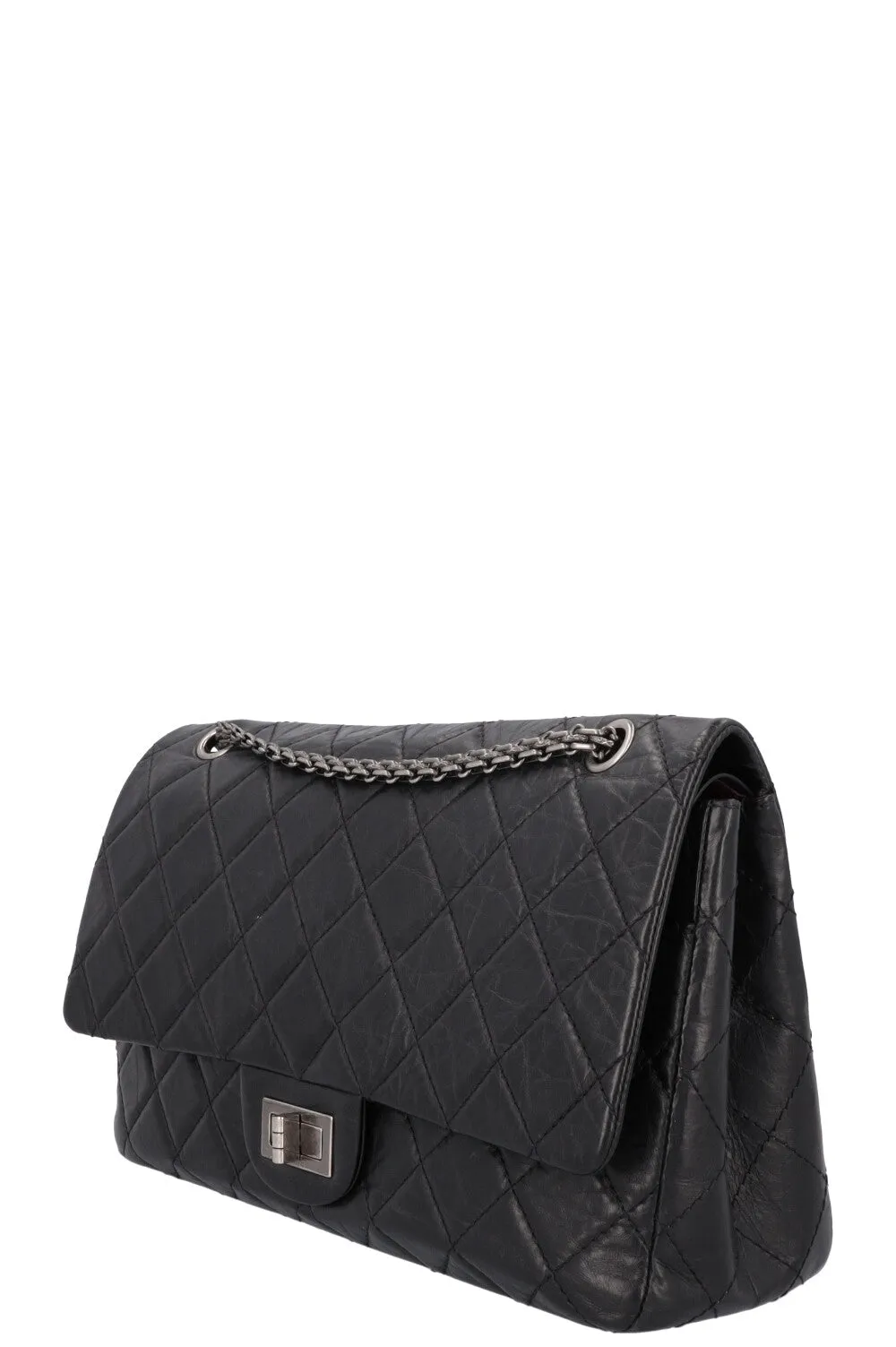 CHANEL 2.55 Reissue Double Flap Maxi Leather Black