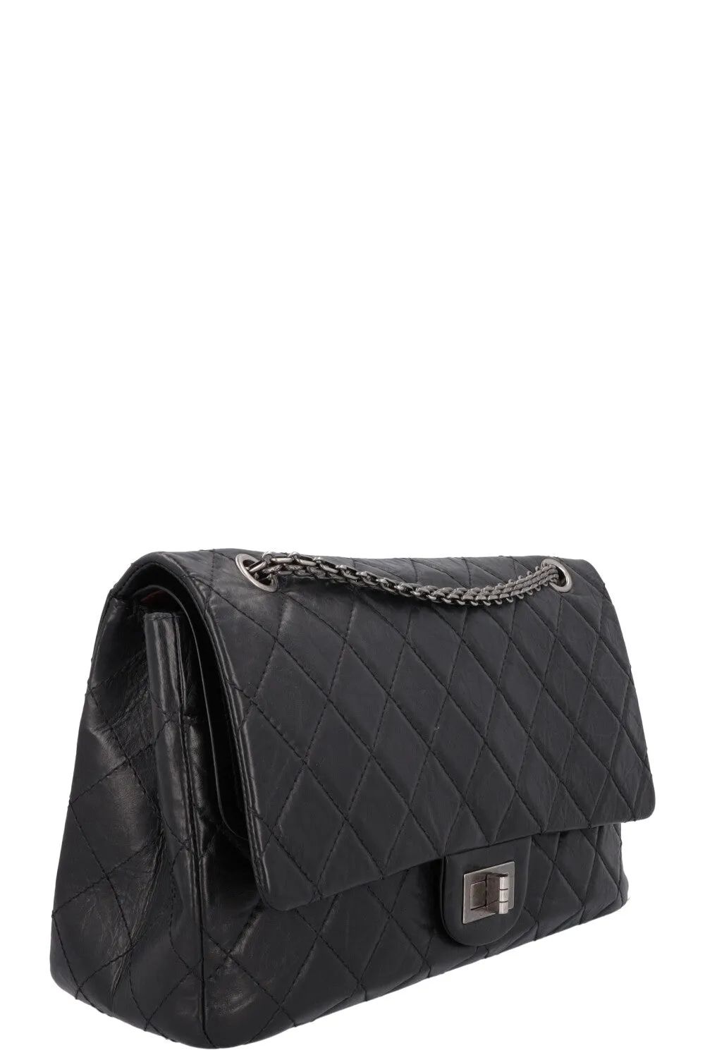 CHANEL 2.55 Reissue Double Flap Maxi Leather Black
