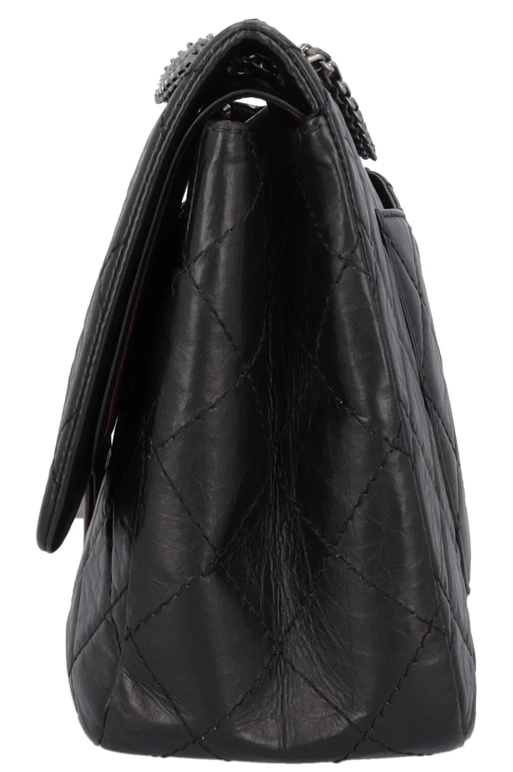 CHANEL 2.55 Reissue Double Flap Maxi Leather Black