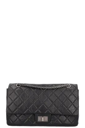 CHANEL 2.55 Reissue Double Flap Maxi Leather Black