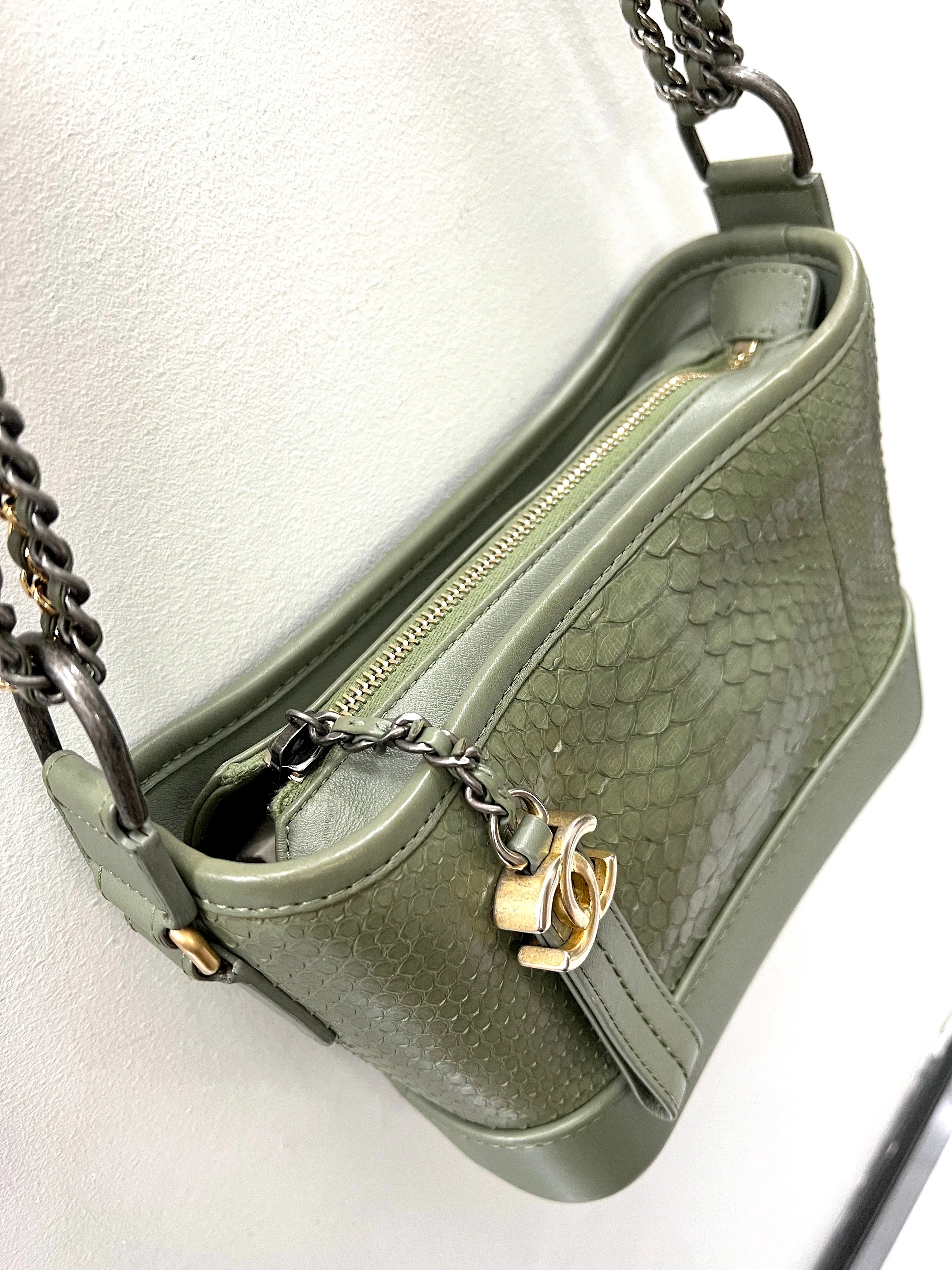 CHANEL CC PYTHON GABRIELLE HOBO BAG