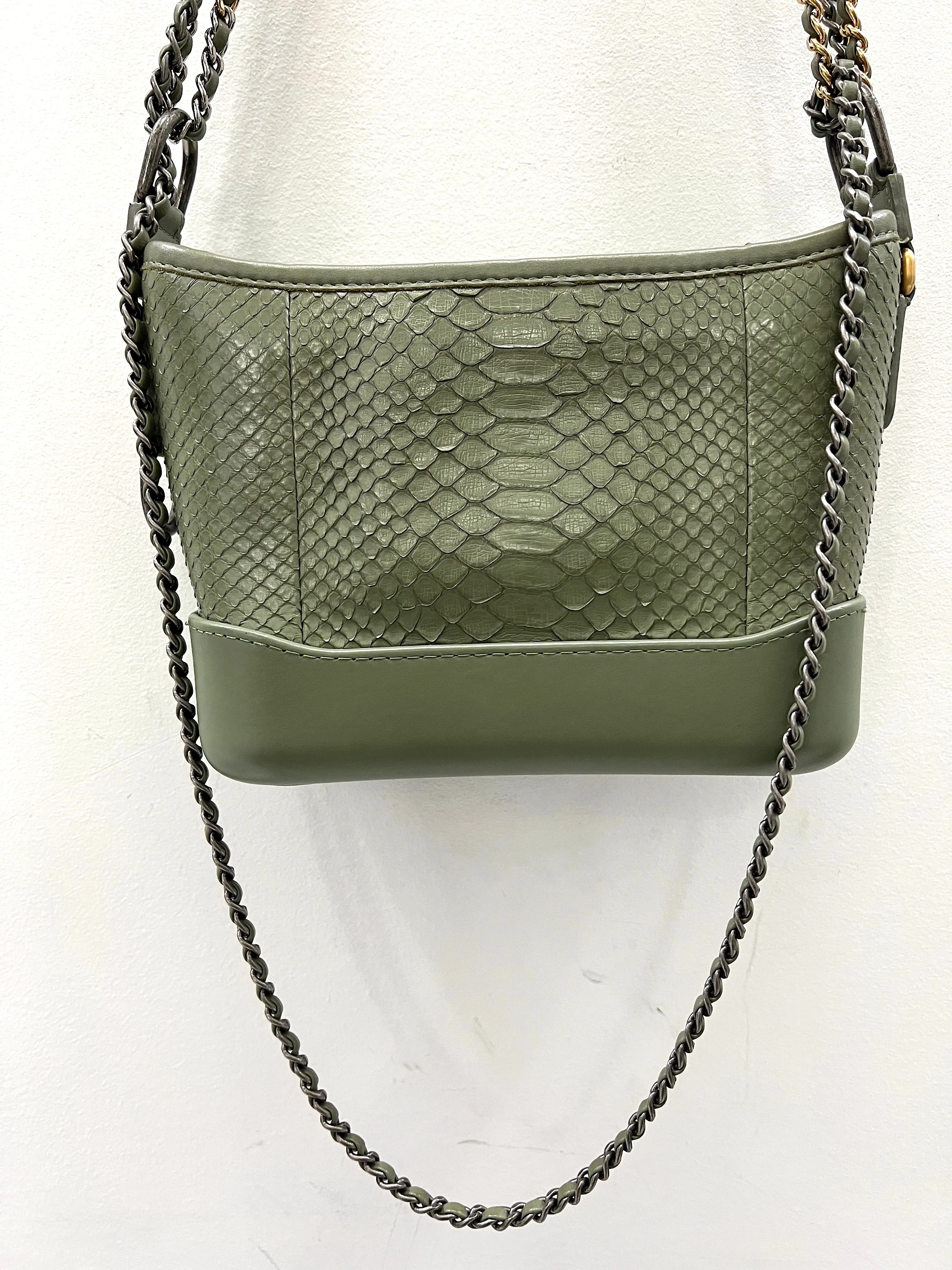 CHANEL CC PYTHON GABRIELLE HOBO BAG