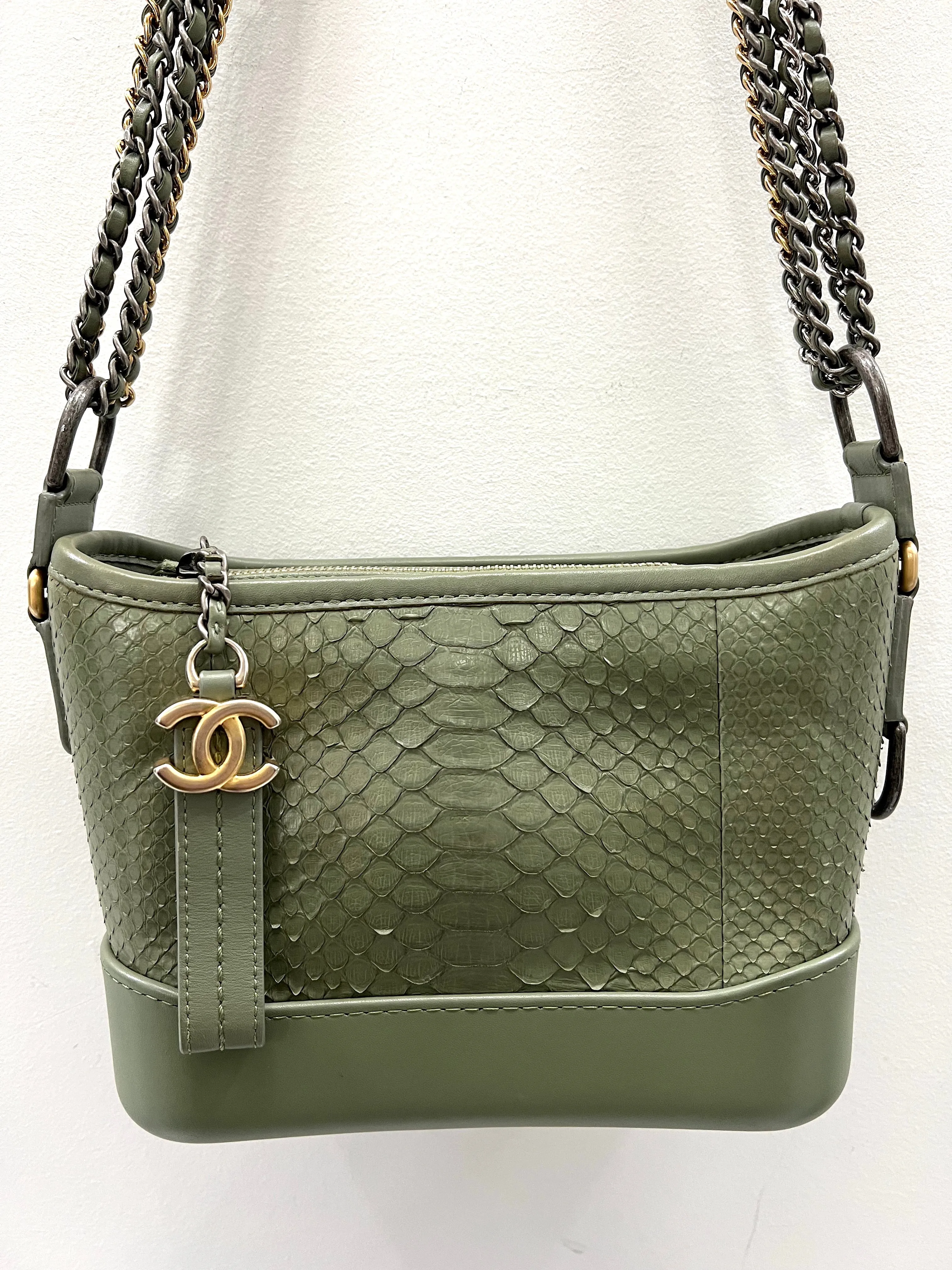 CHANEL CC PYTHON GABRIELLE HOBO BAG