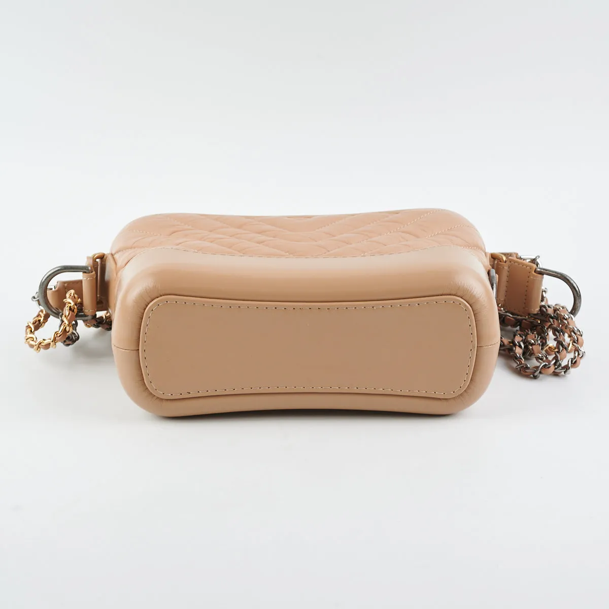 Chanel Chevron Gabrielle Small Dark Beige