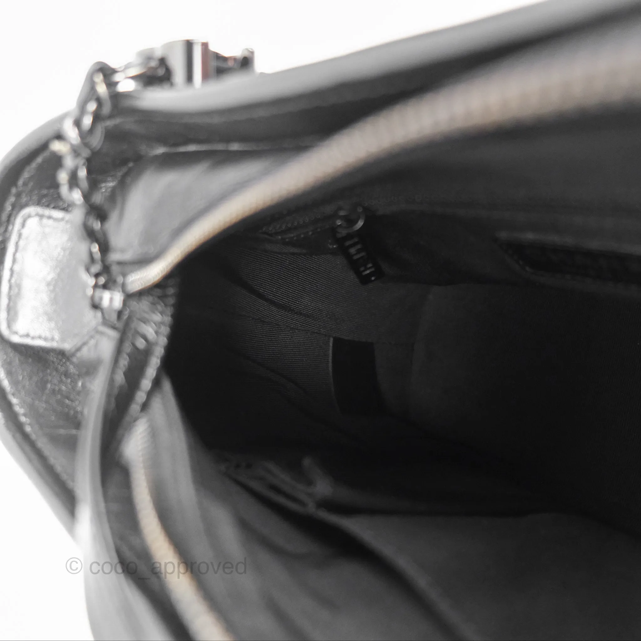 Chanel Chevron Small Gabrielle Hobo Calfskin So Black