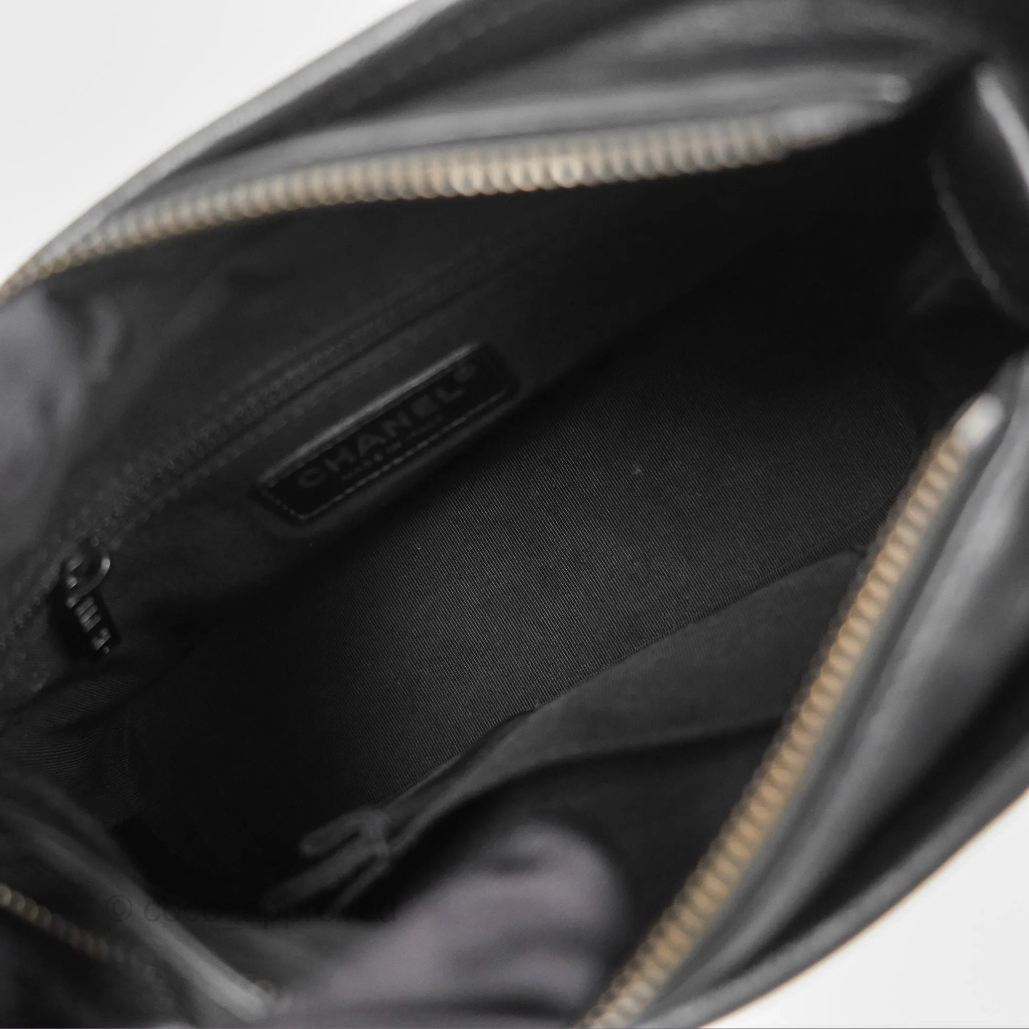 Chanel Chevron Small Gabrielle Hobo Calfskin So Black