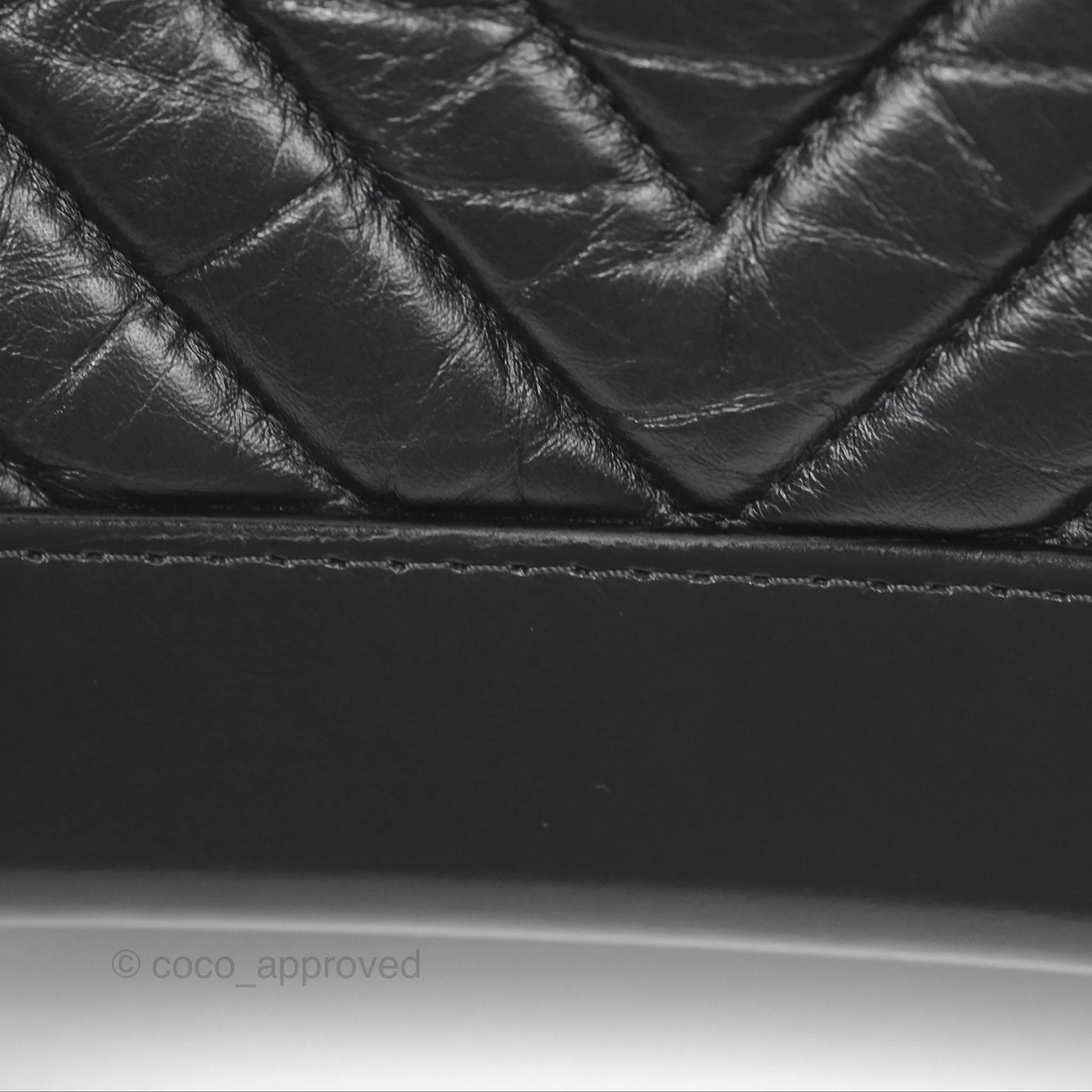 Chanel Chevron Small Gabrielle Hobo Calfskin So Black