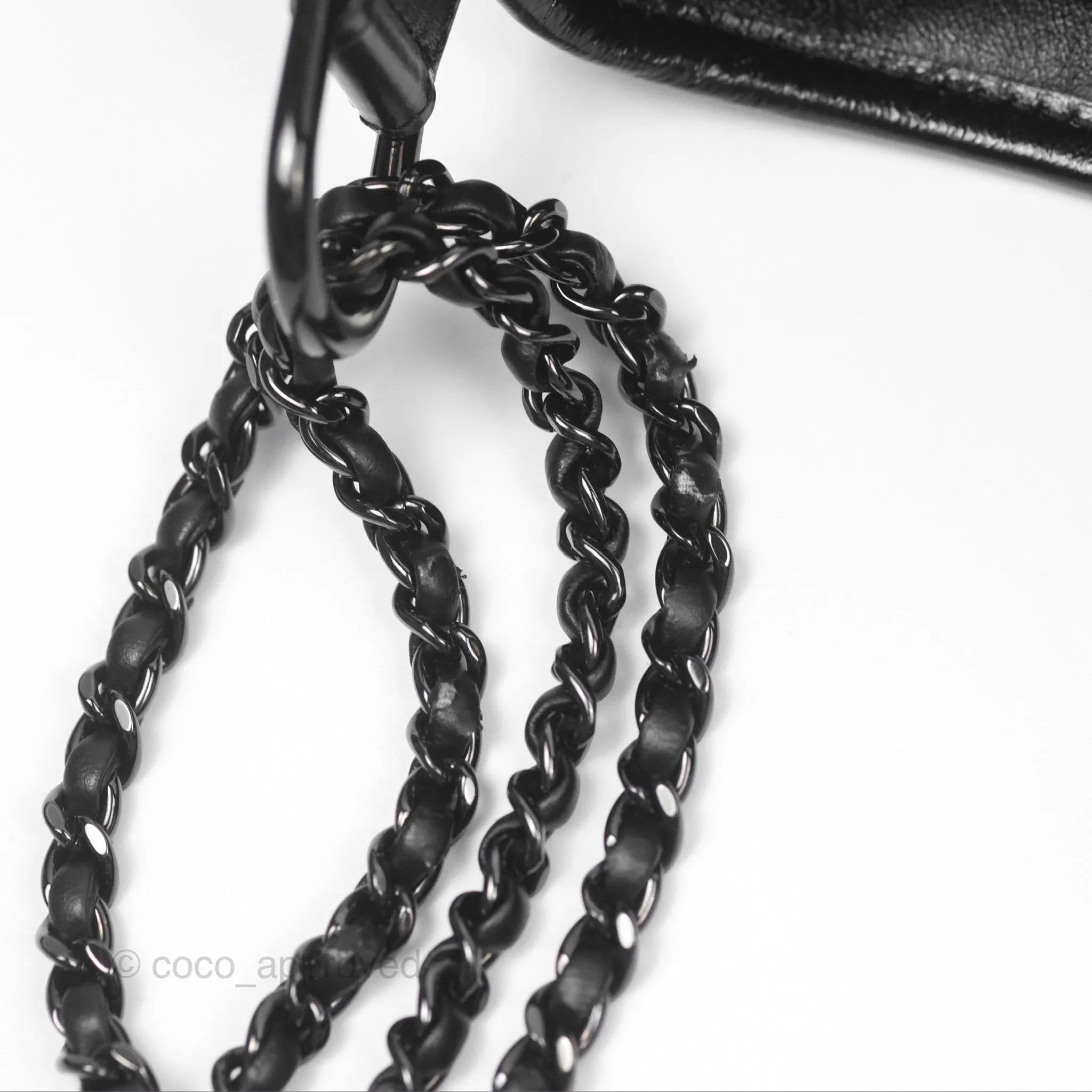 Chanel Chevron Small Gabrielle Hobo Calfskin So Black