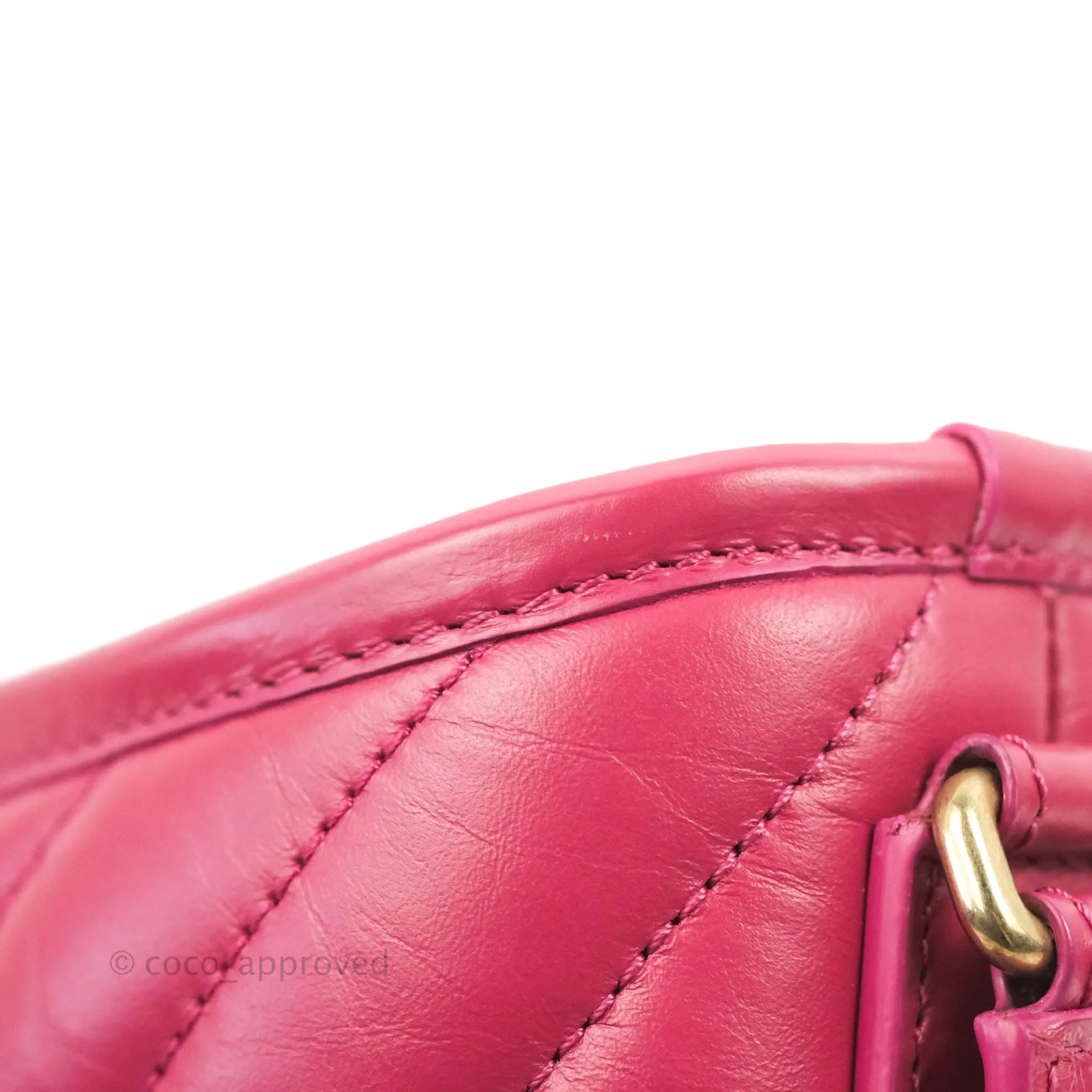 Chanel Chevron Small Gabrielle Hobo Dark Pink Calfskin Mixed Hardware