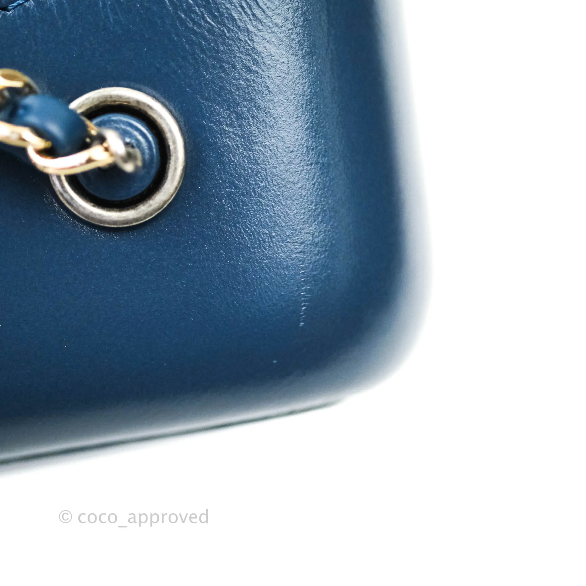 Chanel Gabrielle Backpack Blue Aged Calfskin Small