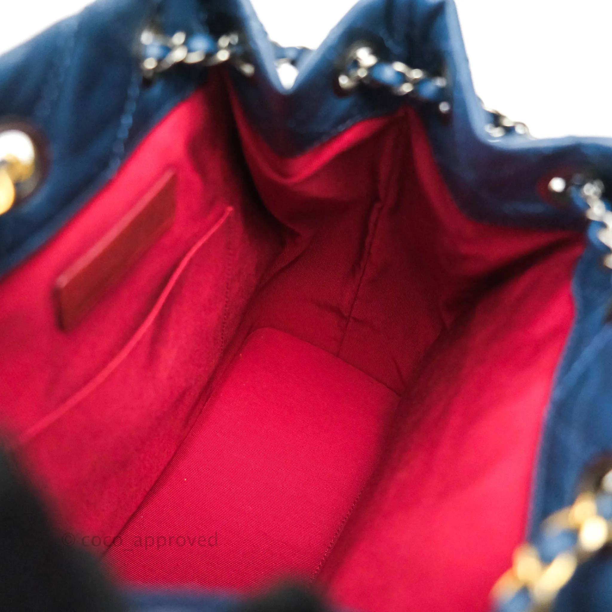 Chanel Gabrielle Backpack Blue Aged Calfskin Small