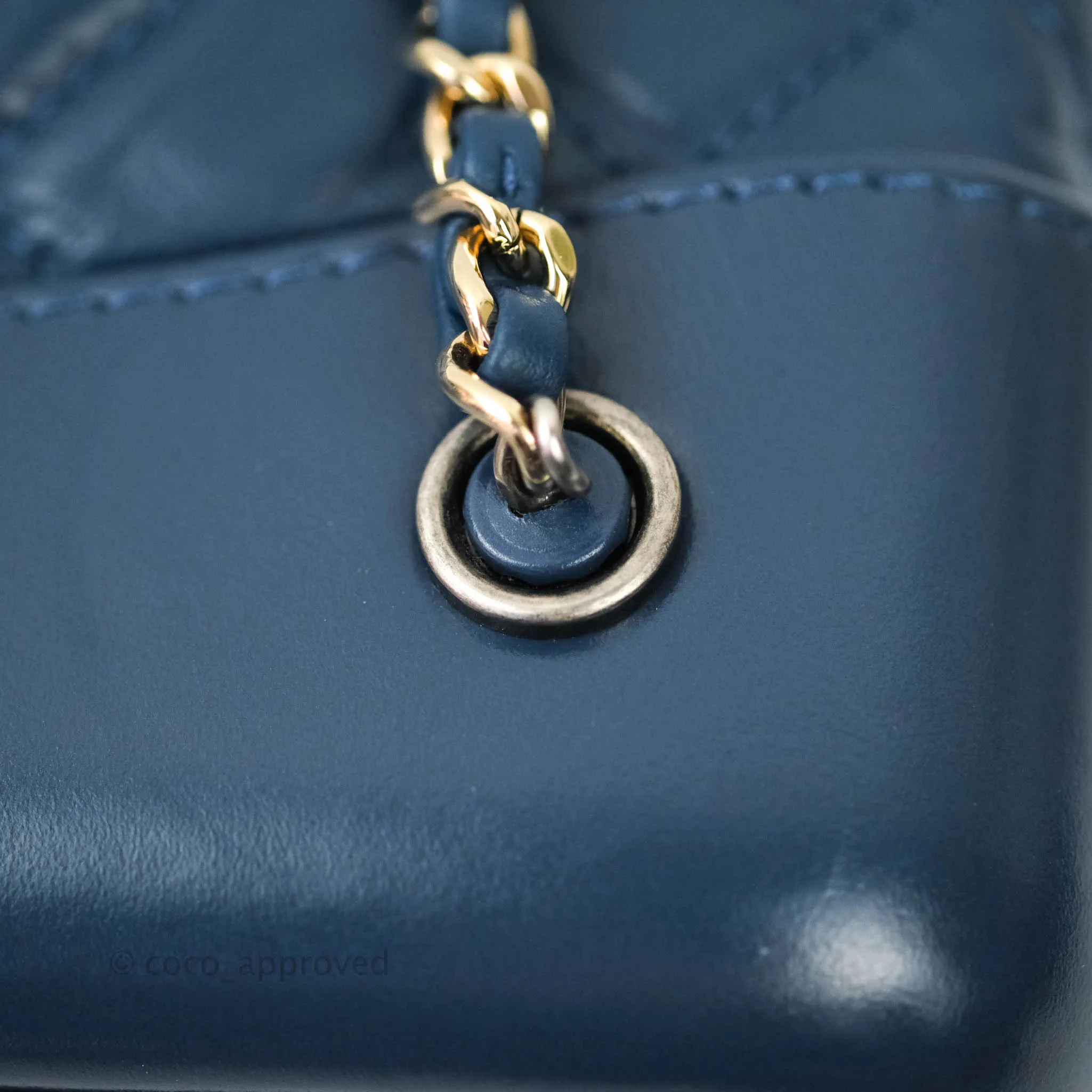 Chanel Gabrielle Backpack Blue Aged Calfskin Small