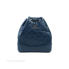 Chanel Gabrielle Backpack Blue Aged Calfskin Small