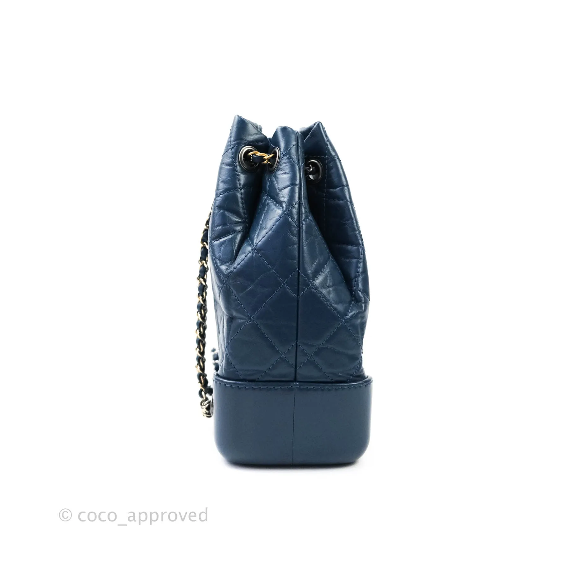 Chanel Gabrielle Backpack Blue Aged Calfskin Small