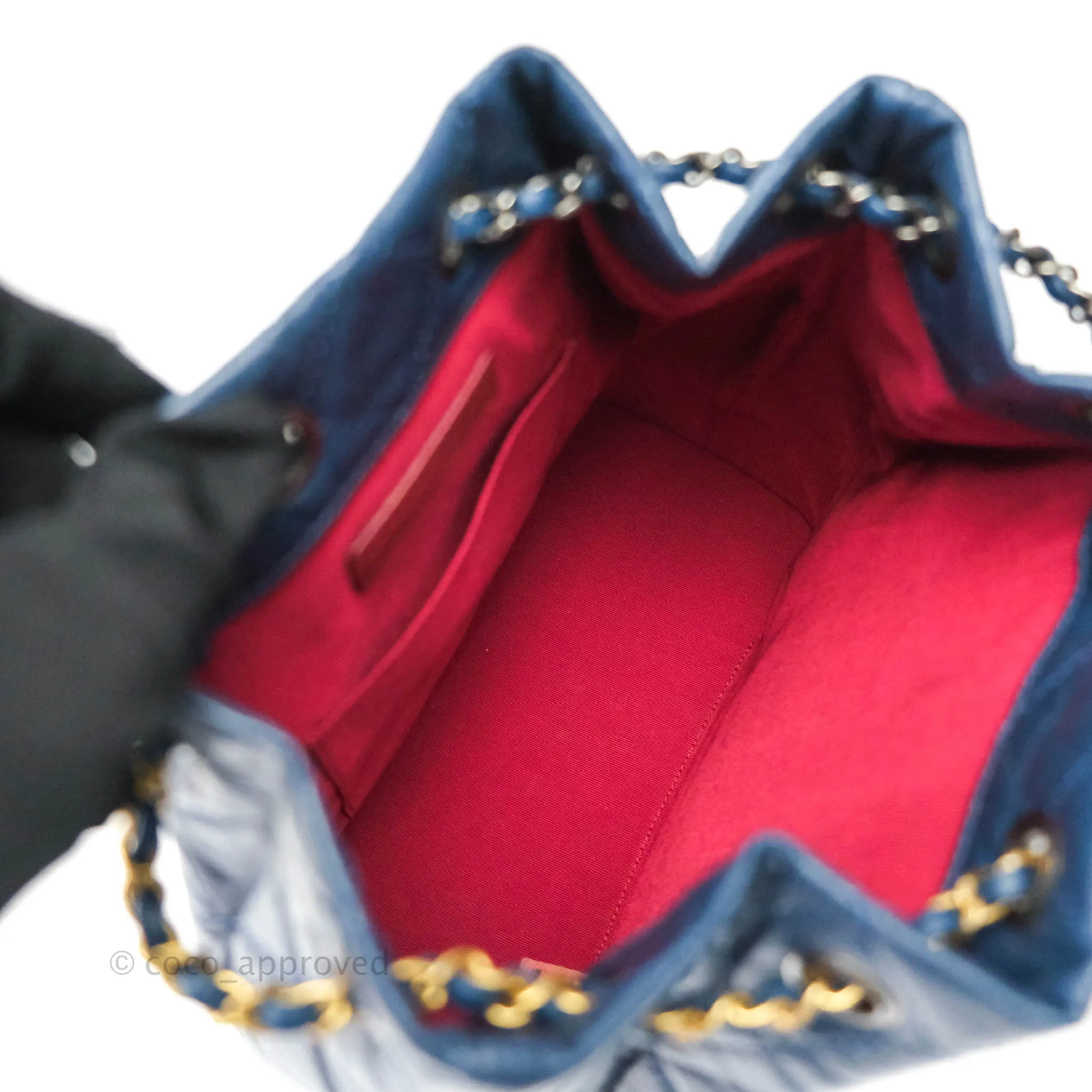 Chanel Gabrielle Backpack Blue Aged Calfskin Small