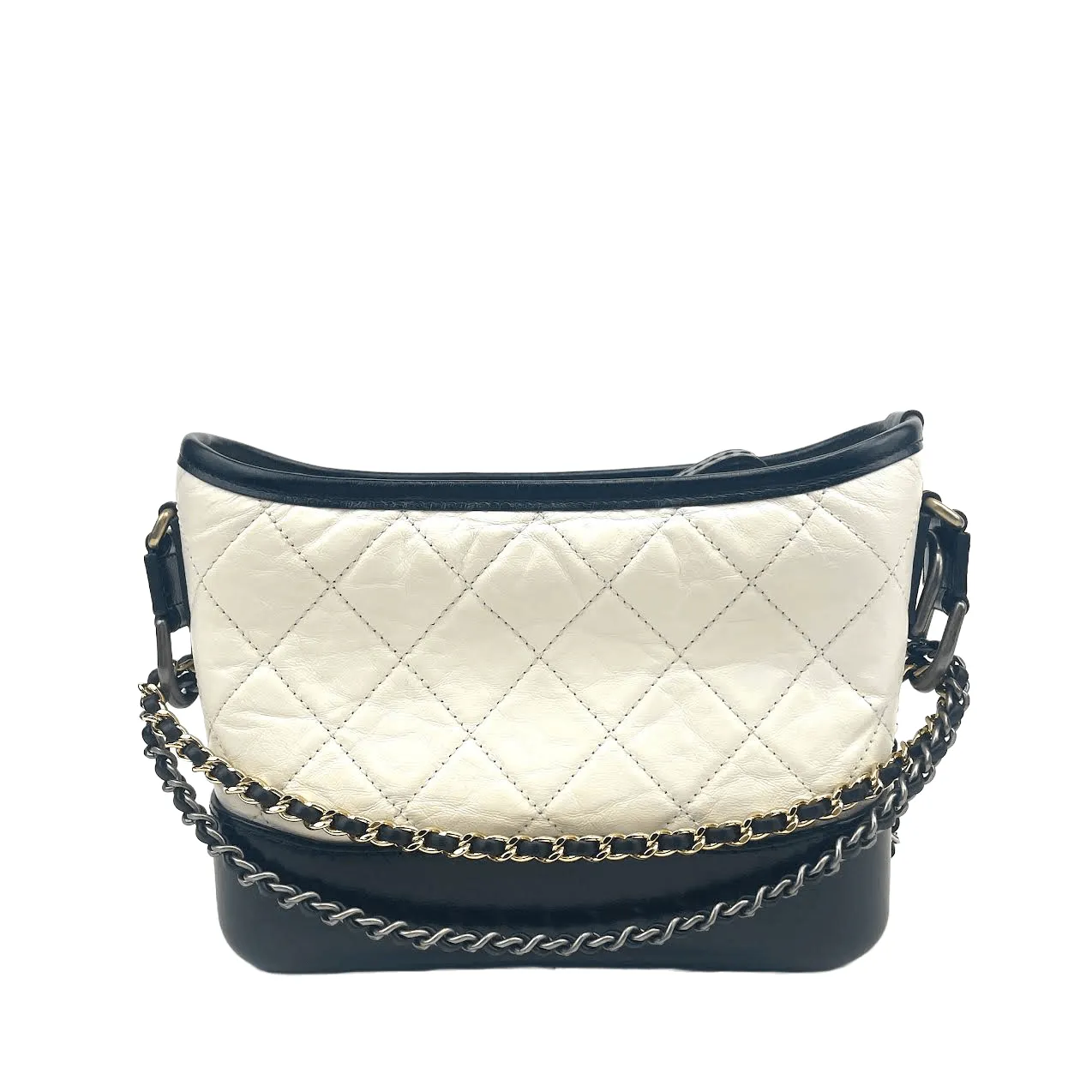 Chanel Gabrielle Bag Small - Blk & Wht