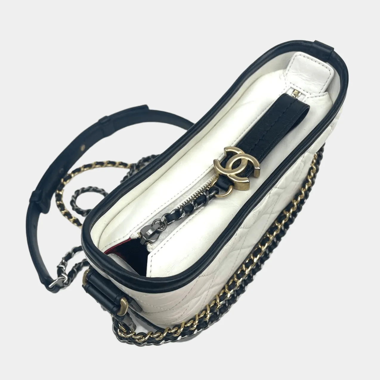Chanel Gabrielle Bag Small - Blk & Wht