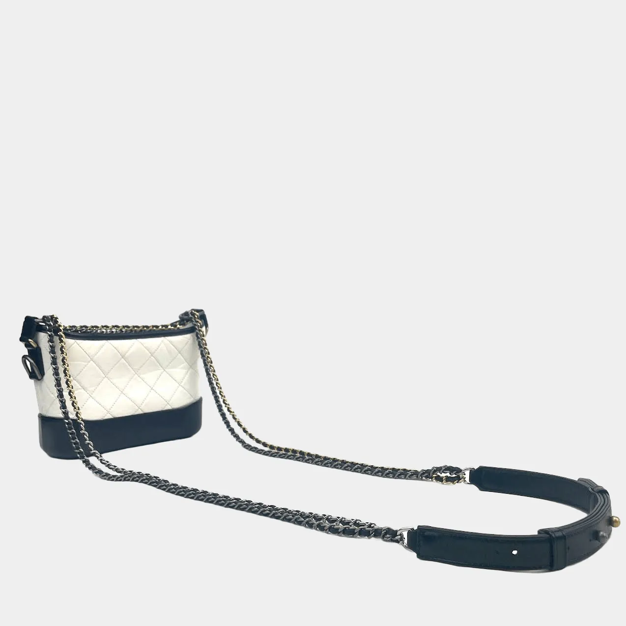 Chanel Gabrielle Bag Small - Blk & Wht