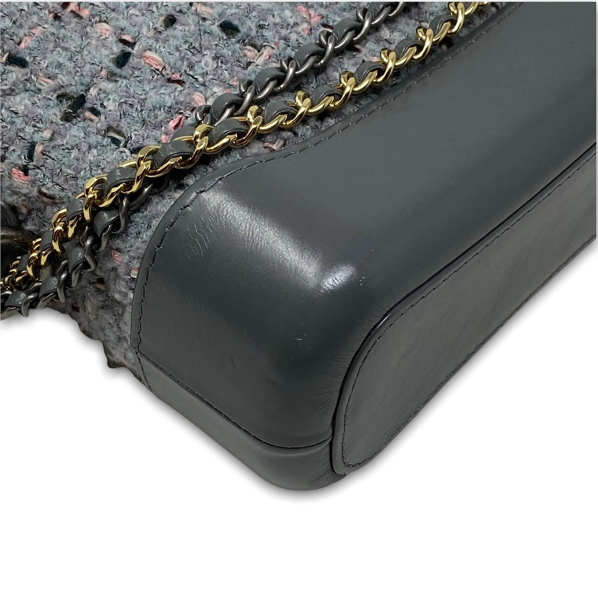 Chanel Gray Tweed Small Gabrielle Hobo Bag