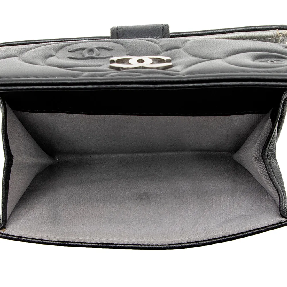Chanel Lambskin Camelia Compact Wallet (SHF-16247)