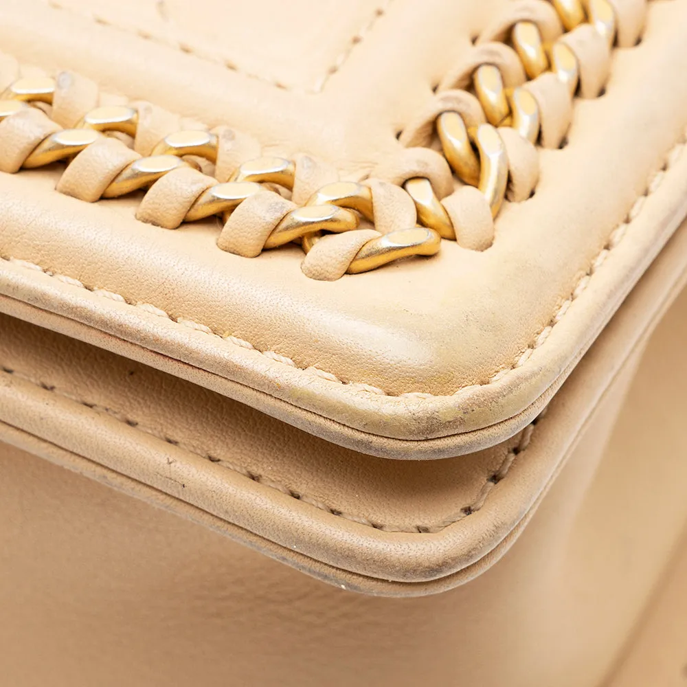 Chanel Lambskin Chain Top Handle Small Boy Bag (SHF-18238)