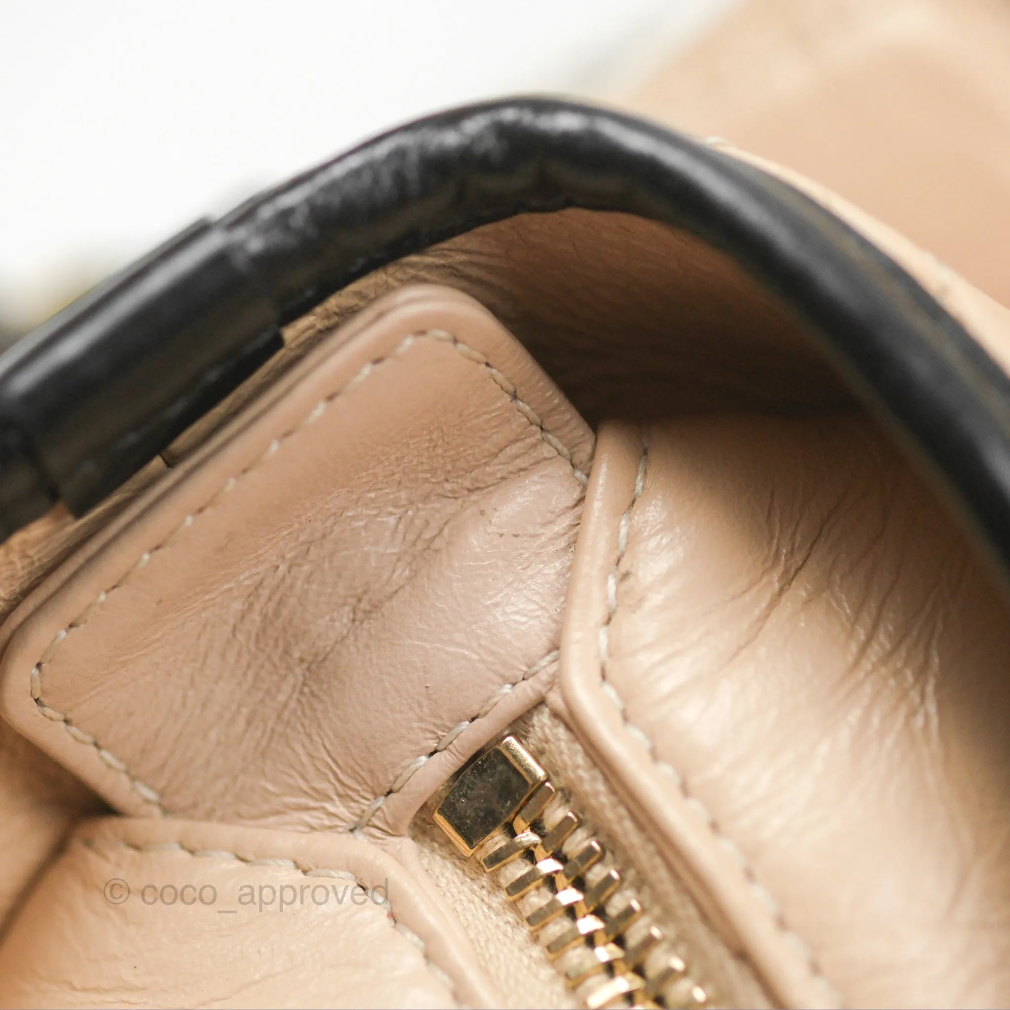 Chanel Large Gabrielle Hobo Beige Black Aged Calfskin Mixed Hardware