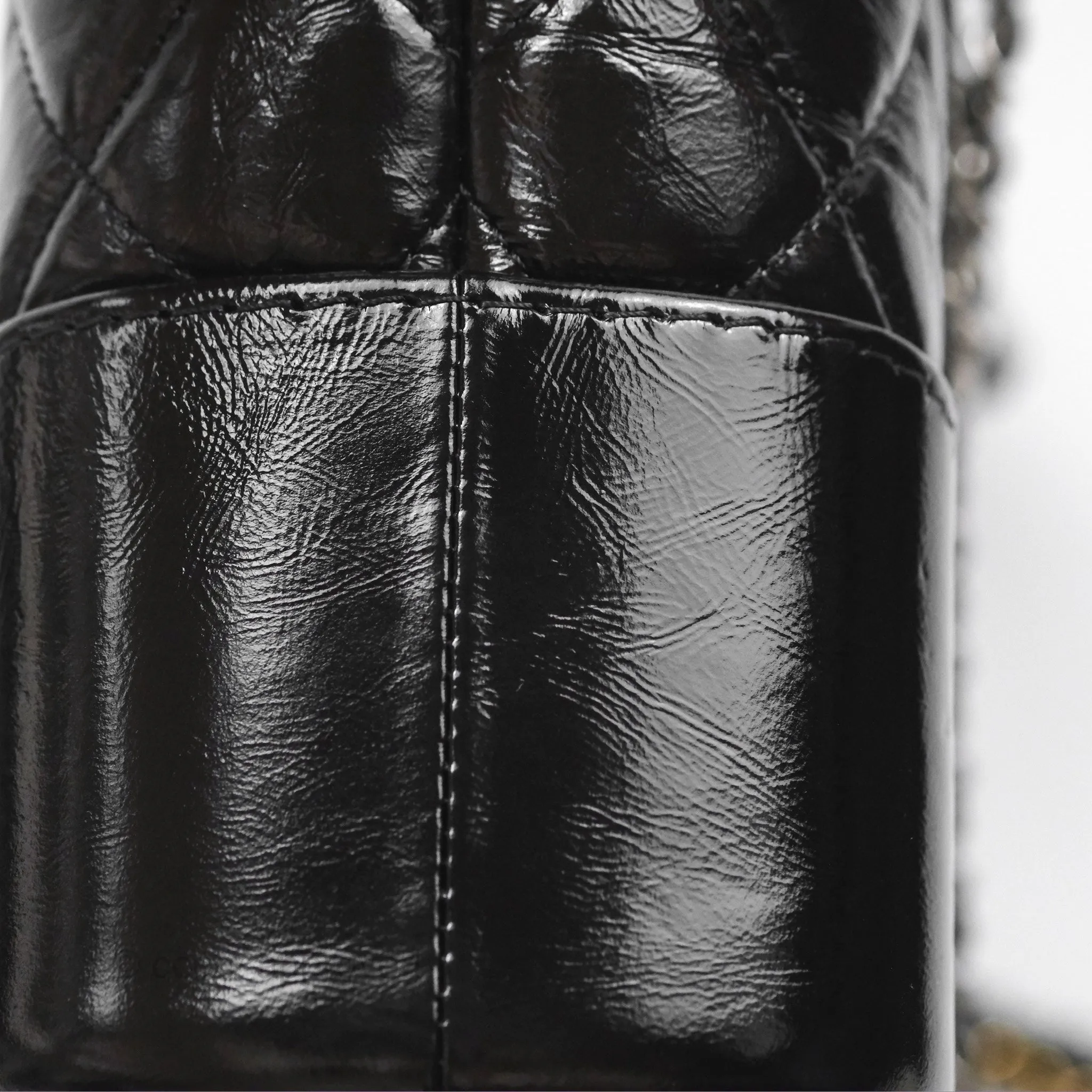 Chanel New Medium Gabrielle Hobo Quilted Black Glazed Aged Calfskin