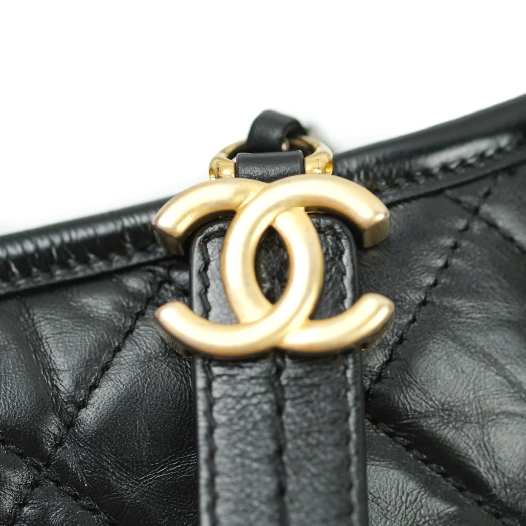 Chanel Quilted Small Aged Calfskin Black Gabrielle Hobo Mixed Hardware