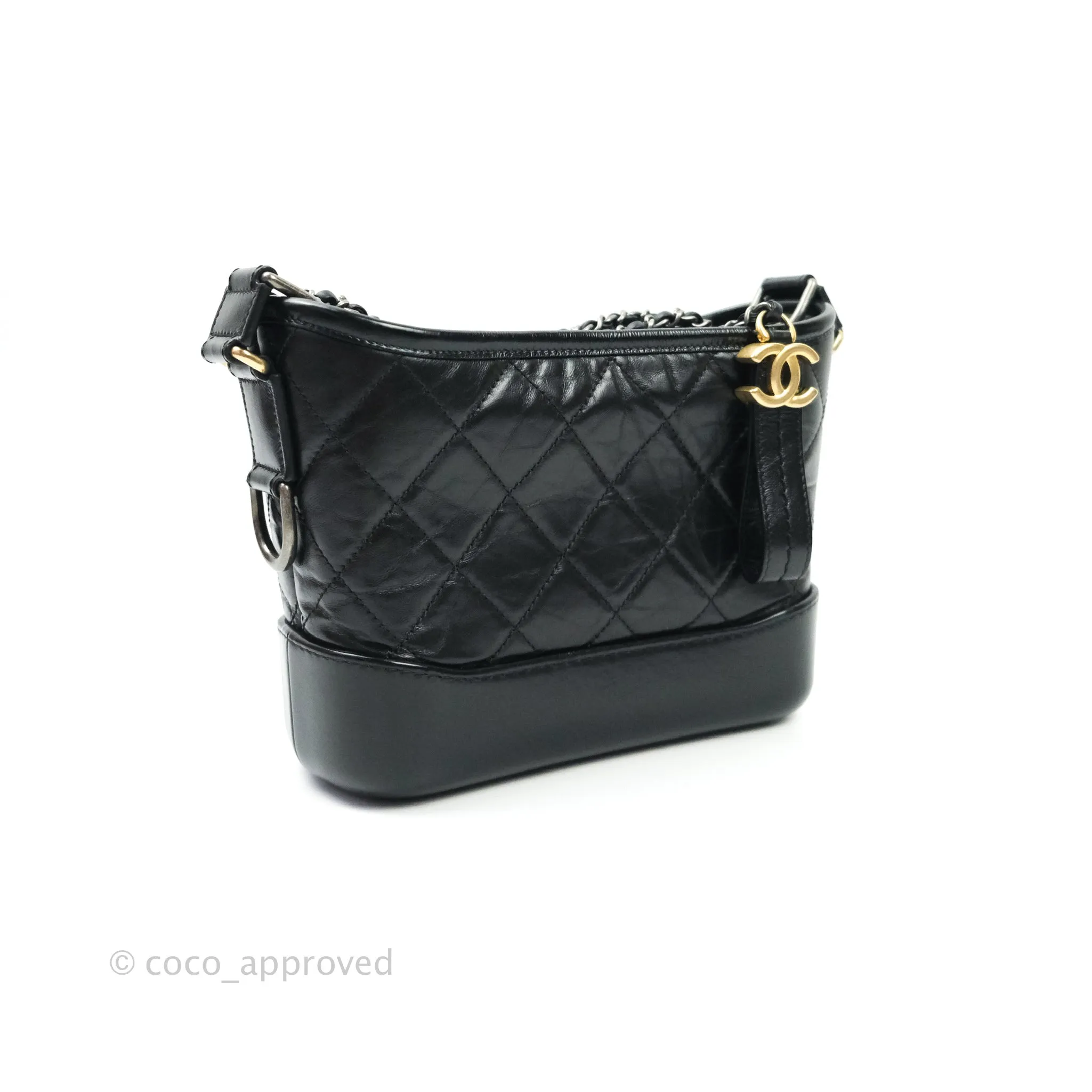 Chanel Quilted Small Aged Calfskin Black Gabrielle Hobo Mixed Hardware