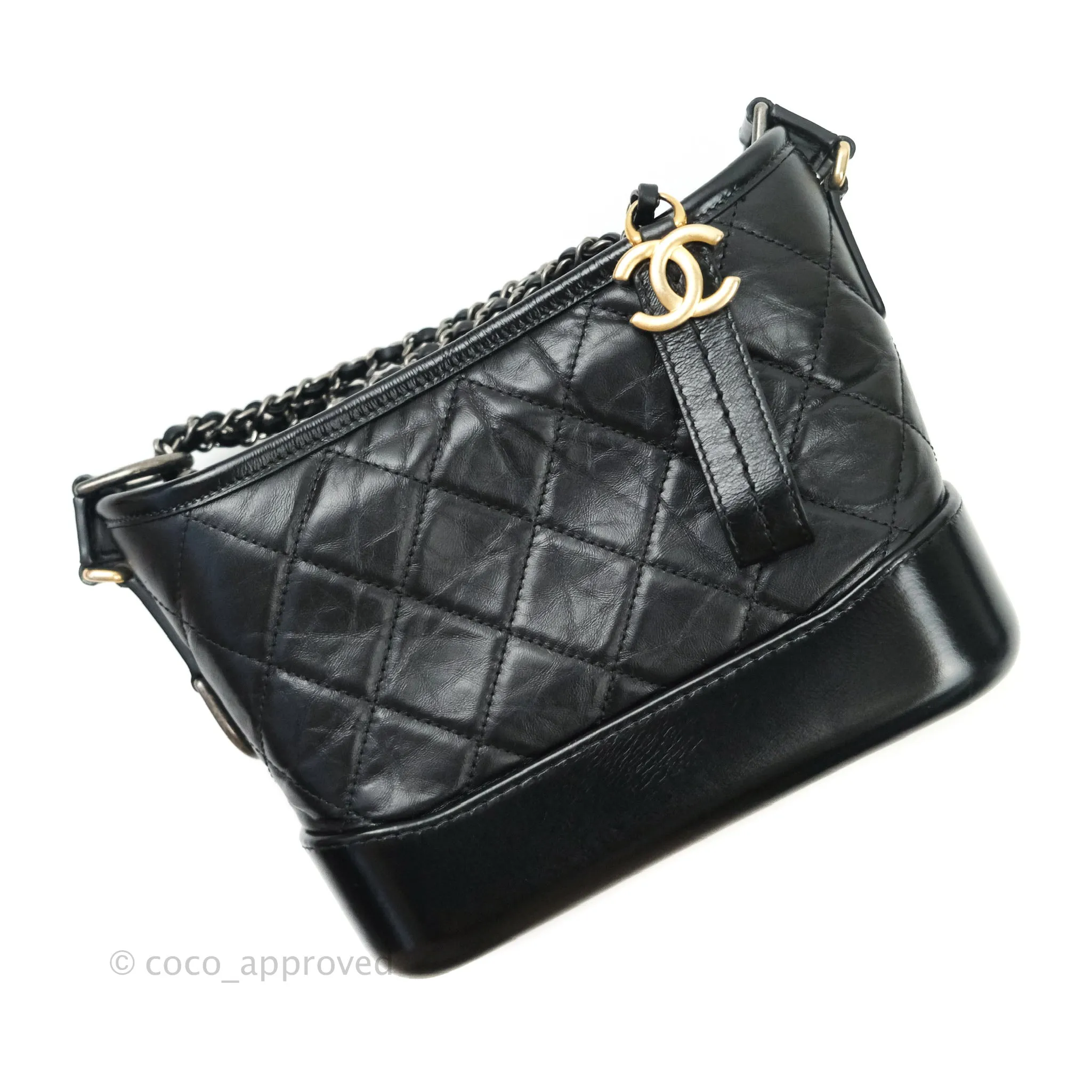 Chanel Quilted Small Aged Calfskin Black Gabrielle Hobo Mixed Hardware