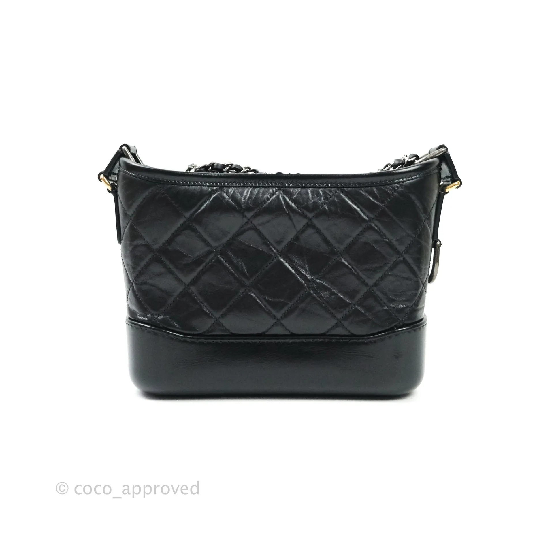 Chanel Quilted Small Aged Calfskin Black Gabrielle Hobo Mixed Hardware