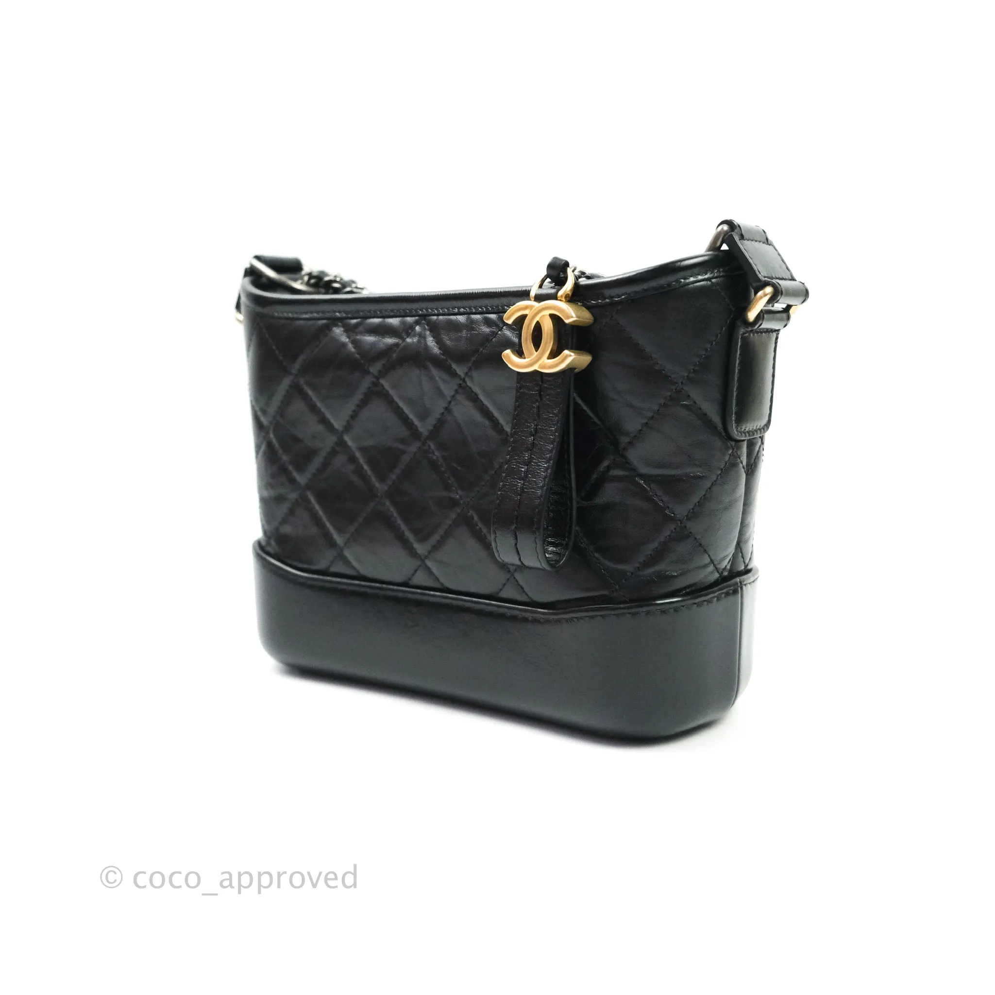 Chanel Quilted Small Aged Calfskin Black Gabrielle Hobo Mixed Hardware