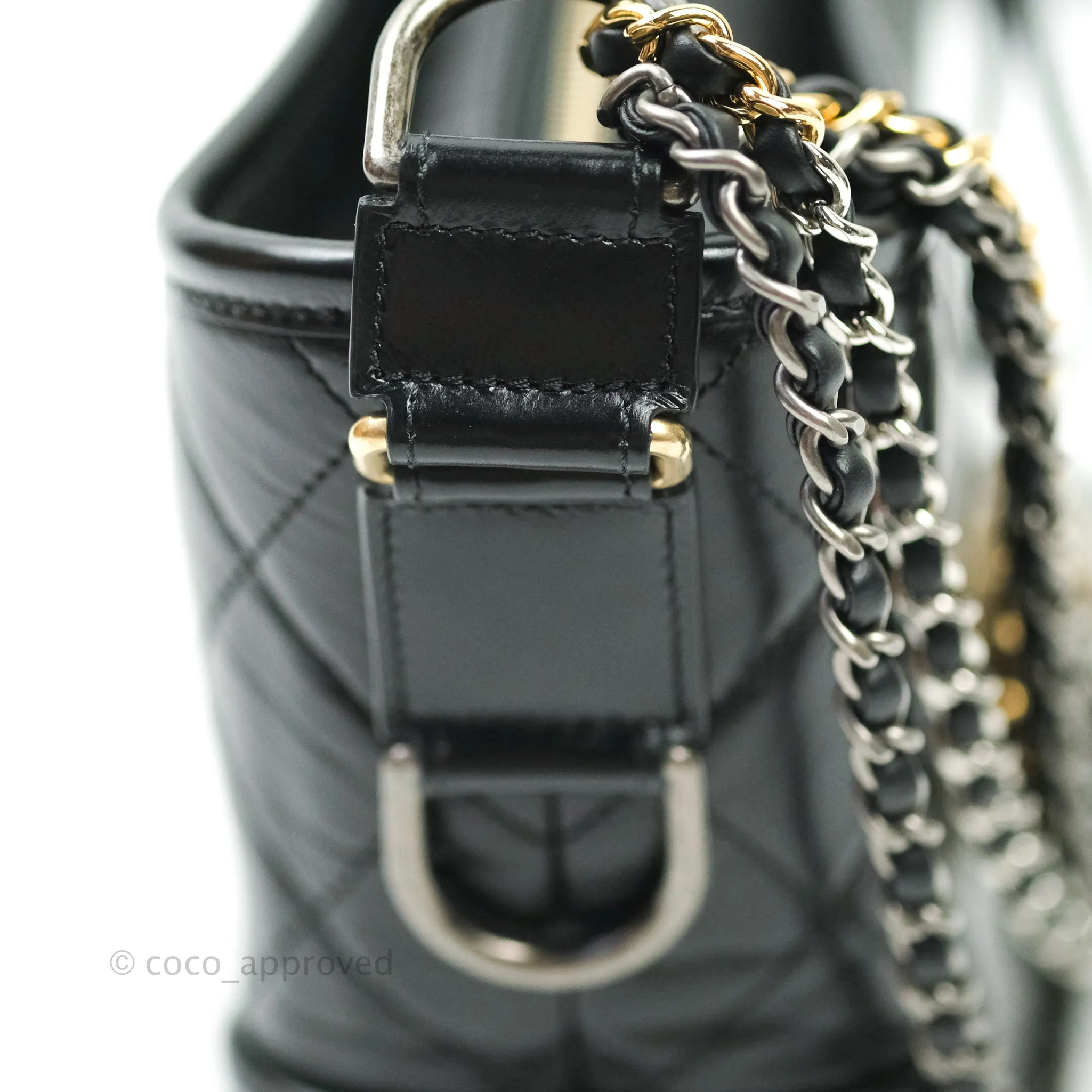 Chanel Quilted Small Aged Calfskin Black Gabrielle Hobo Mixed Hardware
