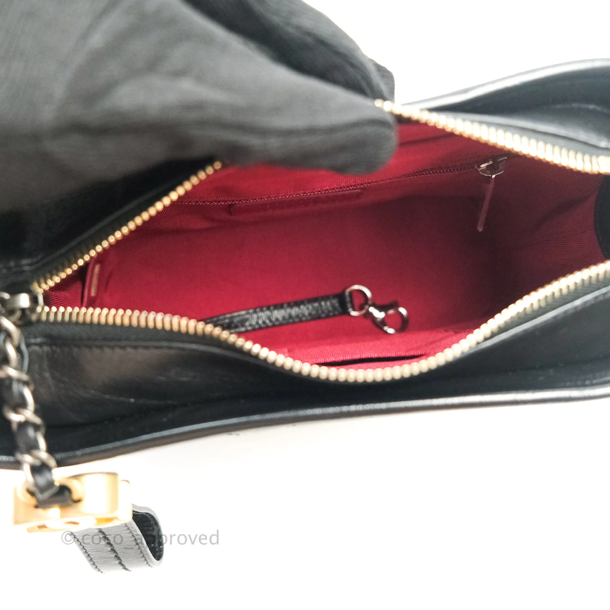 Chanel Quilted Small Aged Calfskin Black Gabrielle Hobo Mixed Hardware
