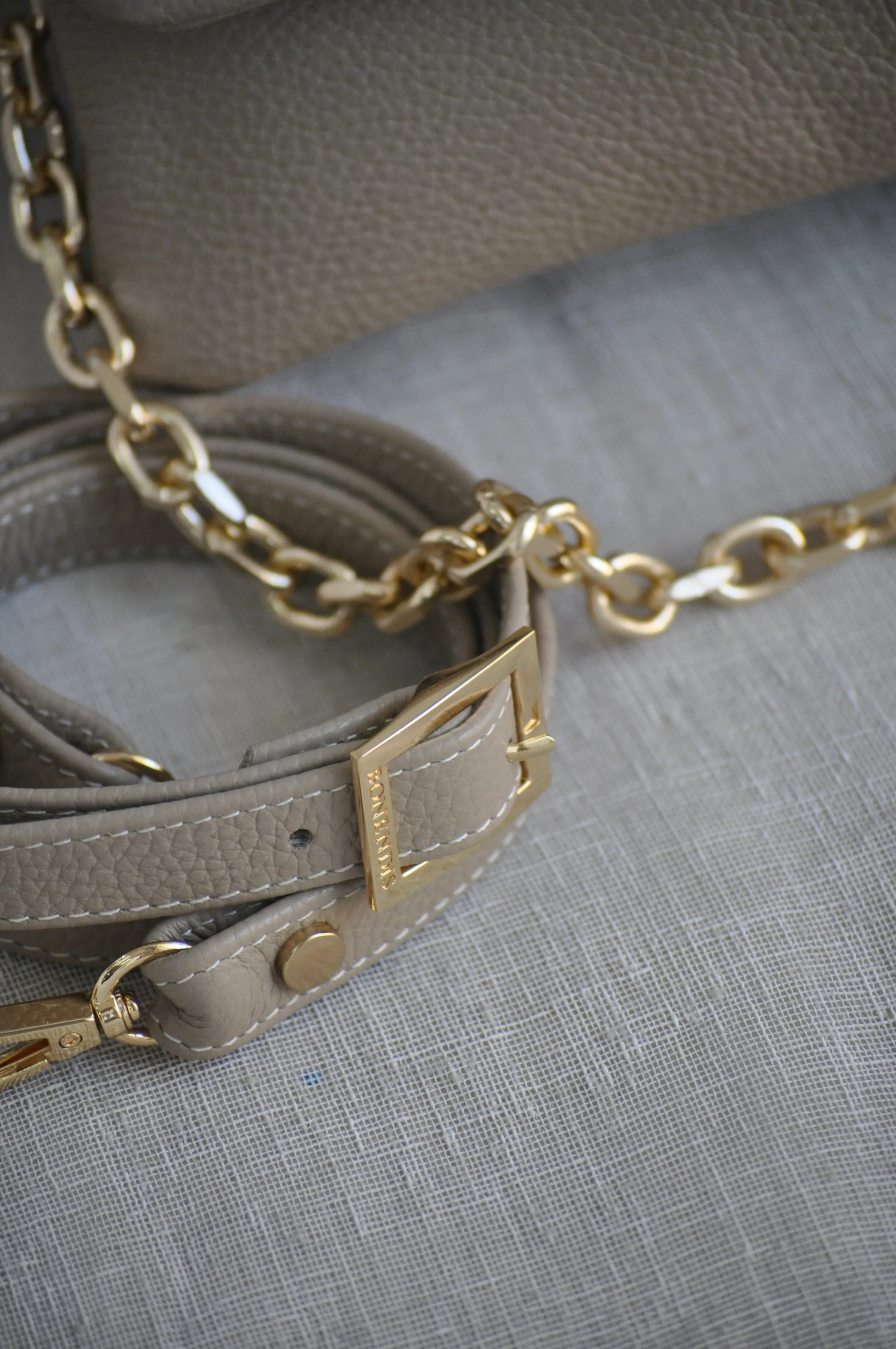 Clelia Mini Leather Shoulder Bag - Taupe